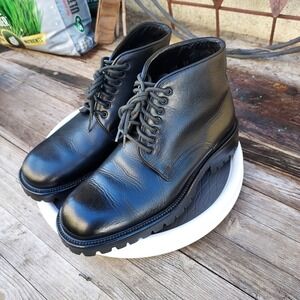 Gordon Rush Boots Men 39 8 1/2 US Chukka Boots Black Leather Lace Up Ankle Italy